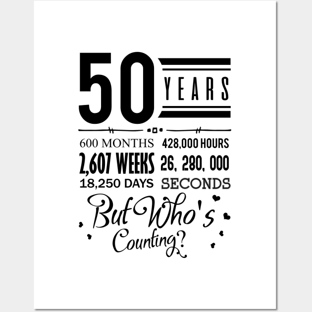 '50th Wedding Anniversary' Sweet Wedding Gift Wall Art by ourwackyhome